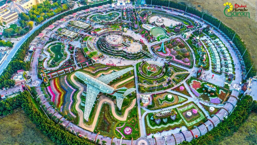 Dubai Miracle Garden Aerial View by VisaDekho