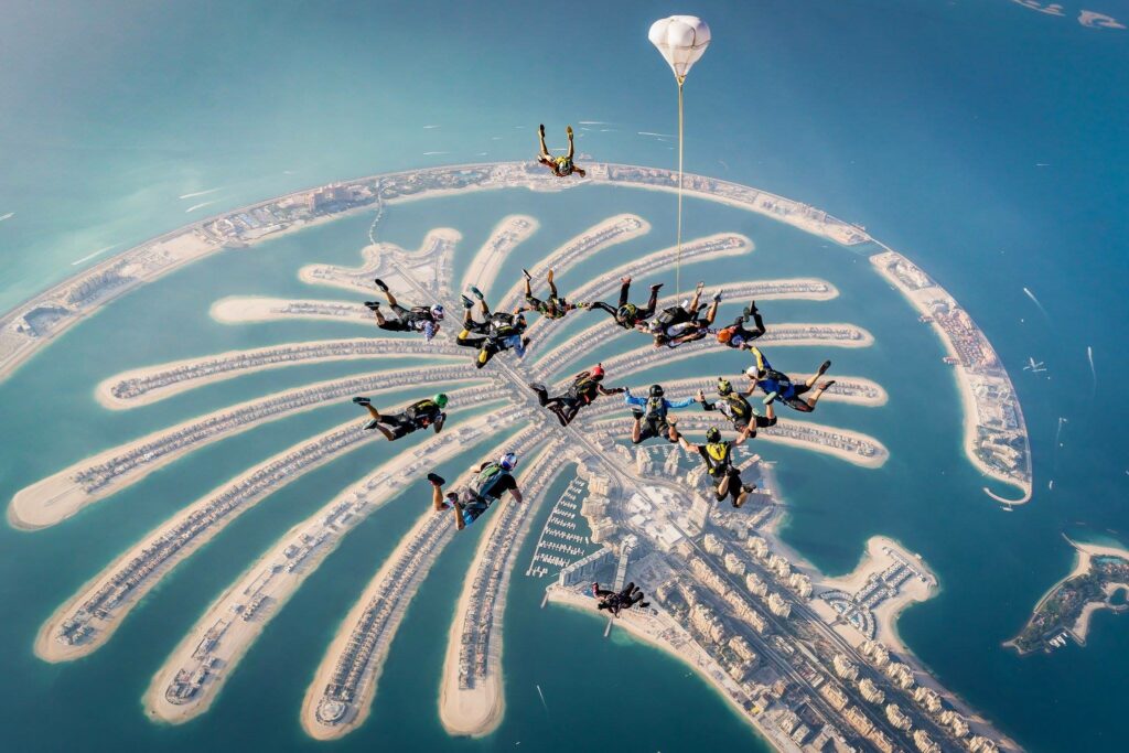 SkyDive Dubai - Static Line jump at Palm Jumeirah Dubai, UAE