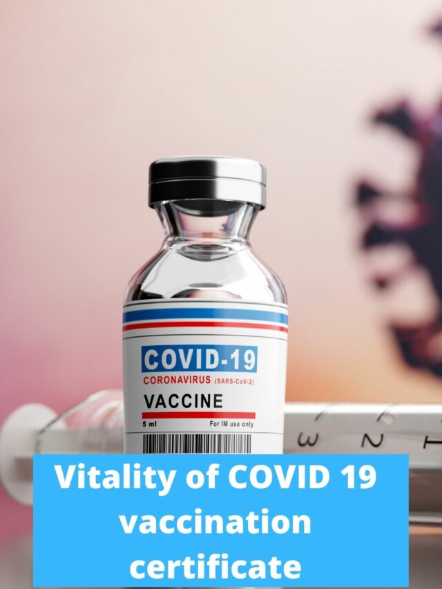 Vitality of COVID 19 vaccination certificate